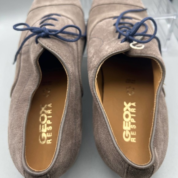 GEOX Respira elegant grey lace up suede shoes sz 7 (EU 40) - Picture 5 of 8